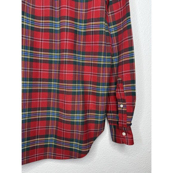 Vintage Polo Ralph Lauren Red Green Plaid Tartan Plaid Button Down Shirt Small - Picture 13 of 16
